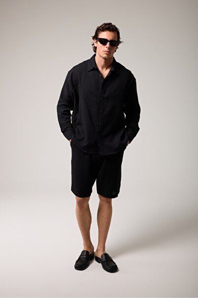 2512 Clothing Elastic Waist Muslin Shorts