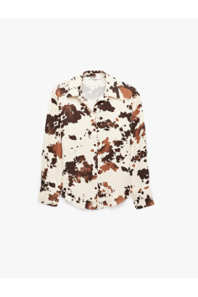 Koton Viscose Fabric Long Sleeve Collared Patterned Shirt