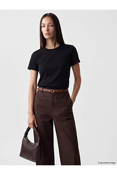 LC Waikiki Black Cotton Women's T-Shirt