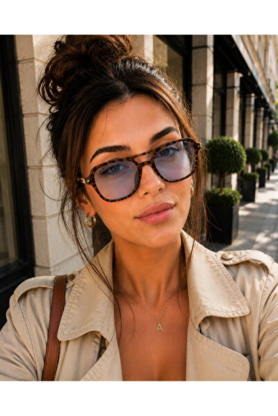 Verano Unisex Güneş Gözlüğü Kemik Çerçeve Mavi Degrade Cam