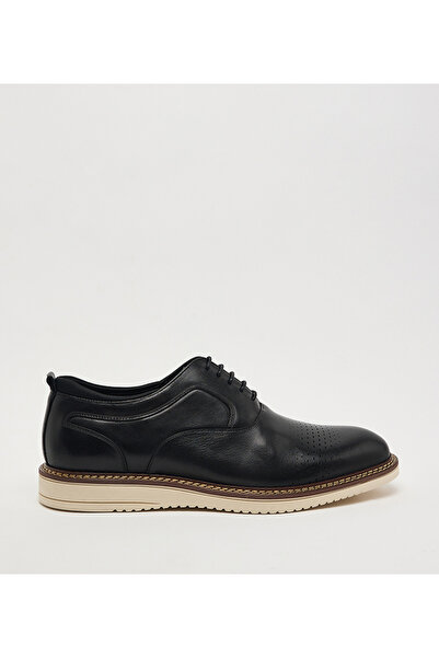 Hush Puppies Plain Black Leather Casual Shoes