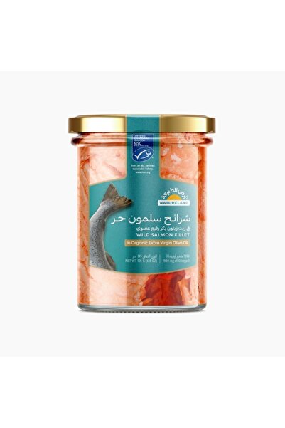 natureland Salmon Free-Run Slices in Thin Virgin Olive Oil 195g