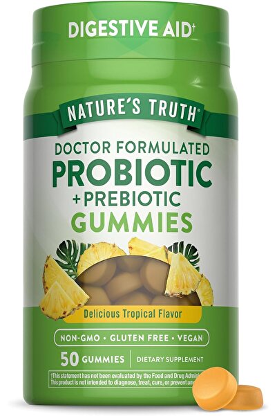 Nature's Truth Probiotic Gummies for Adults | 50 Count | Vegan, Non-GMO & Glu...