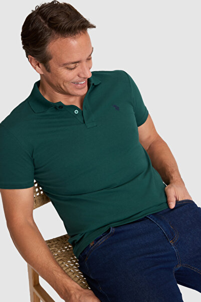 U.S. Polo Assn. Tricou de bază verde închis pentru bărbați 50322347-VR079