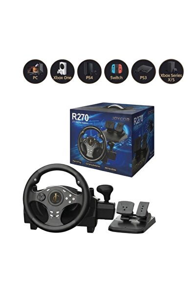 JOYCOR R270 Oyuncu Direksiyon Seti 270 Derece Dönüş - PC, PS4, PS3, Xbox One,...