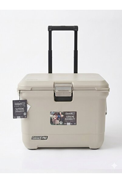 Coleman Pro 55QT Tekerlekli Termos Buzluk 52 L Kum Rengi 5 Gün Buz Tutma