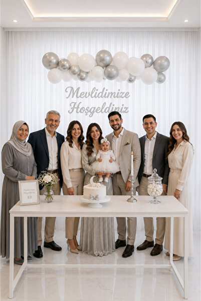 Parti dolabı Mevlid Seti: Oda Mekan Süsleme Yazı, Banner Set Bebek Diş Sünnet...