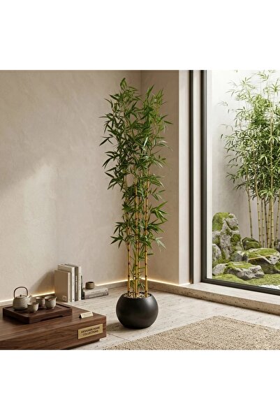 Al Hadaya Mall Artificial Bamboo Tree with Luxury Design - Black - 25X25X180 cm