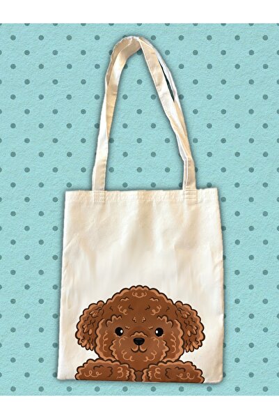 westartic westdogs Toy Poodle Cockapoo Karamel Kaniş Köpek Tasarım Tote Bez K...