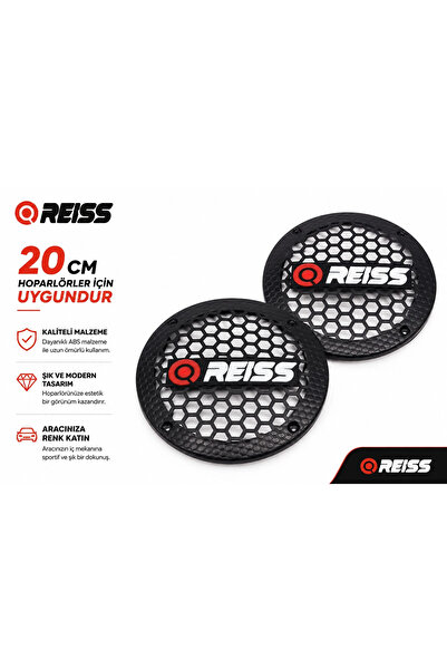 Reiss 20cm Hoparlör Kapağı - Logolu Plastik Midrange Hoparlör Kapak 20 cm - 2...