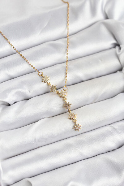 OGHAMAY 316L Steel Chain Gold Color Polar Star Model Women's Necklace