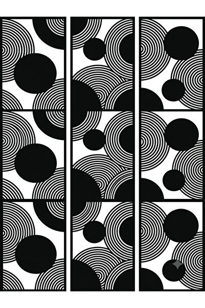 AHWALL Modern Geometrik 3'lü Ahşap Tablo Seti Dekoratif Tablo Duvar Tablosu Ev Dekorasyonu Hediyelik