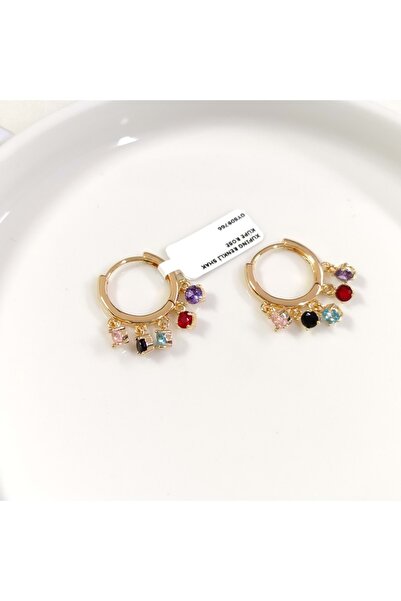 Güler Yüzlü Silver Xuping Colorful Shak Earrings Rose