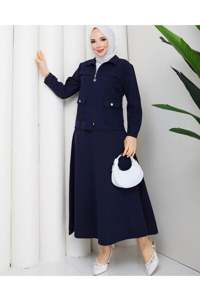 Nursay Oysho Fabric Skirt Suit with Zipper Detail