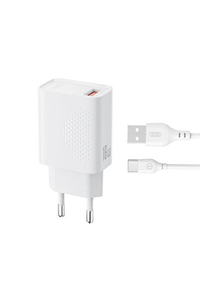 Xo Φορτιστής με θύρα USB-A και καλώδιο USB-C 18W Γρήγορη Φόρτιση 3.0 Λευκό (L...