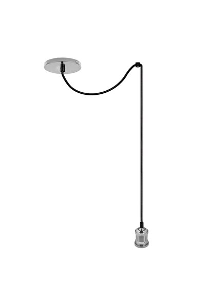 Z Store Cablu negru tip furtun pentru pendul de tavan cu cârlig din oțel inox...