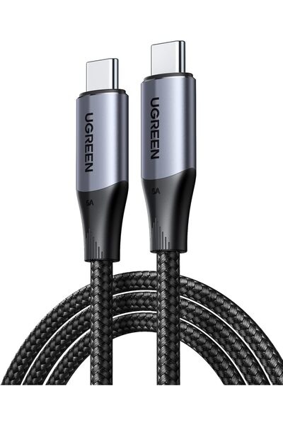 Ugreen USB-C към USB-C 3.2 Gen 2 Кабел, 10Gbps, 240W, 4K, 1м, Черен