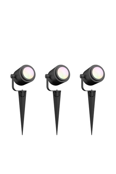 Calex Set de spoturi LED inteligente 24V RGB+Alb Cald pentru grădină, 3 bucăț...