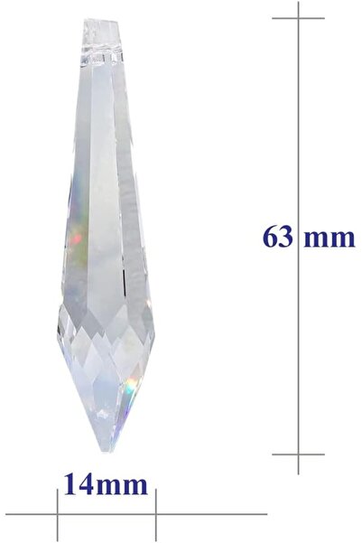 yıldırımavize 2 Adet Kalem Şeffaf Kristal Avize Taşı ( 6.5 Cm) (metal halka h...