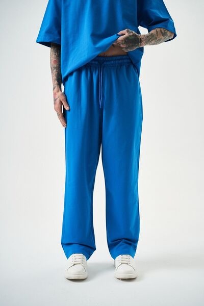 Respire Pantaloni de trening largi de bază, albaștri
