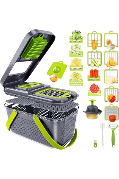 NASAQ Multi-functional Vegetable Slicer, 22 Pieces, Professional Onion Choppe...