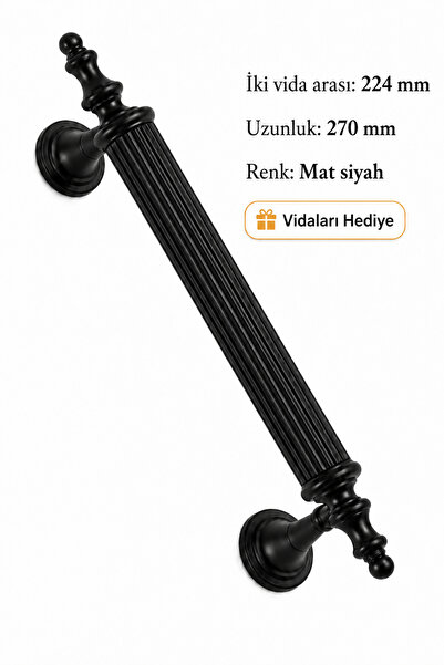 Arkhelais Dolap Kulpu 224 mm Mat Siyah Metal Çekmece Kulpu Mutfak Dolabı Mobi...