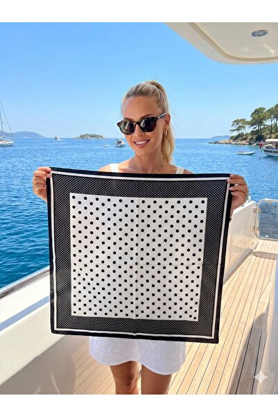 Axesoire 15373 Crna bandana marama sa šarom na točkice 70x70 cm