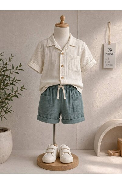Uslukids Boy's Shirt-Shorts Two-Piece Set