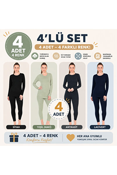 don-x |   Set de lenjerie termică pentru femei Super 4 piese NEGRU ALBASTRU M...