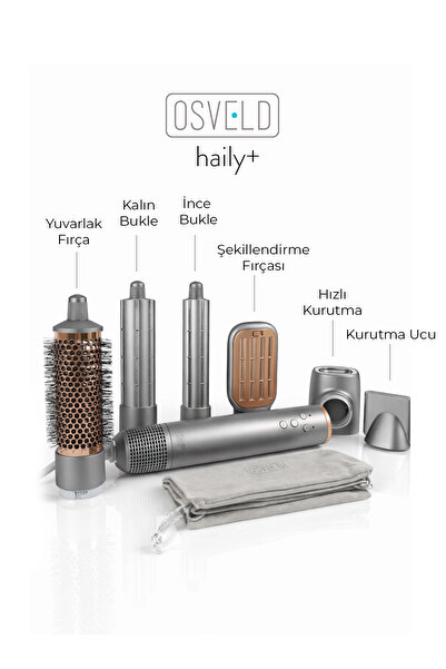 OSVELD Haily+ Saç Şekillendirme ve Kurutma Seti Gri