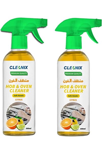 Cleanix منظف الموقد والفرن بالحمضيات 500 مل عبوة من قطعتين |   بخاخ قوي لإزال...