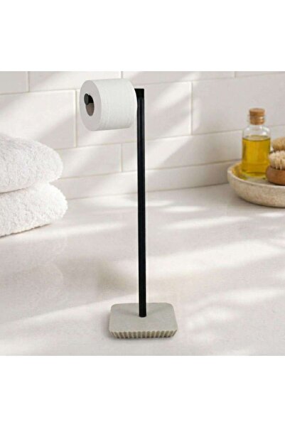 PAN HOME Florence Polyresin Tissue Roll Stand 18x18x57.5 - Beige