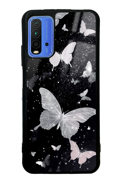 Spoyi Xiaomi Redmi 9T Kelebek Tasarımlı Glossy Telefon Kılıfı