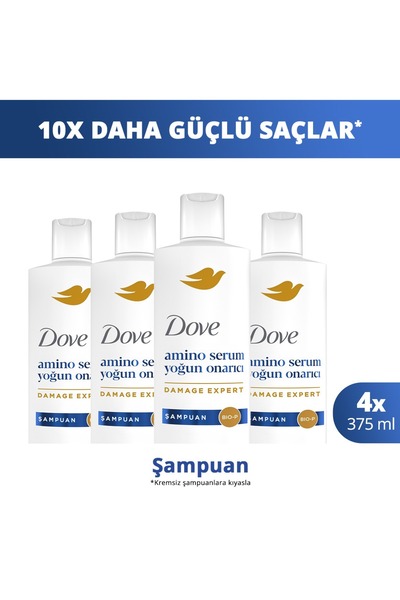 Dove Şampuan Amino Serum Yoğun Onarıcı 375 ml x4