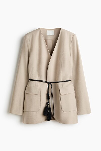 H&M Kuşaklı Oversize Blazer