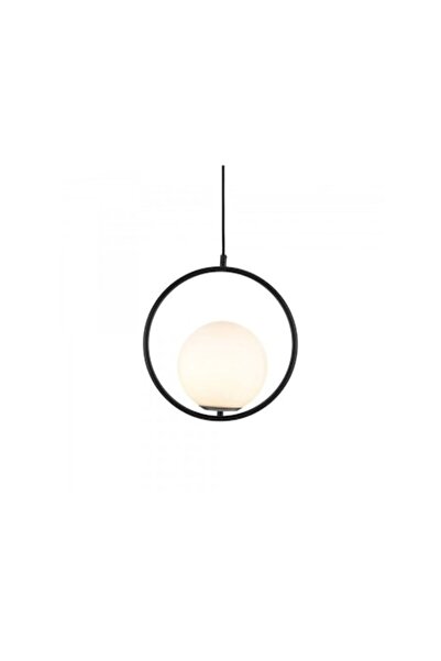 Cojom Lustră suspendată modernă Milano 1NAB, metal negru, abajur din sticlă, ...