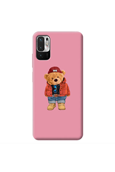Other Xiaomi Redmi Note 10 Pro 5G Bear in a hat Pink Colored Silicone TPU Θήκη