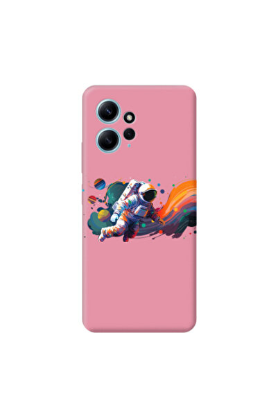 Other Xiaomi Redmi Note 12 4G Rainbow Space Pink Colored Silicone TPU Θήκη