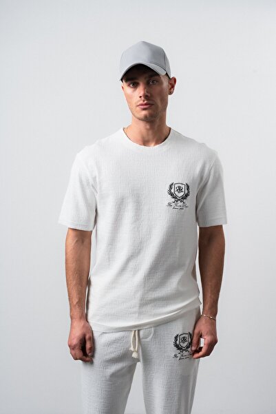 Respire Ανδρικό T-Shirt FFB με ραφές σε εκρού χρώμα