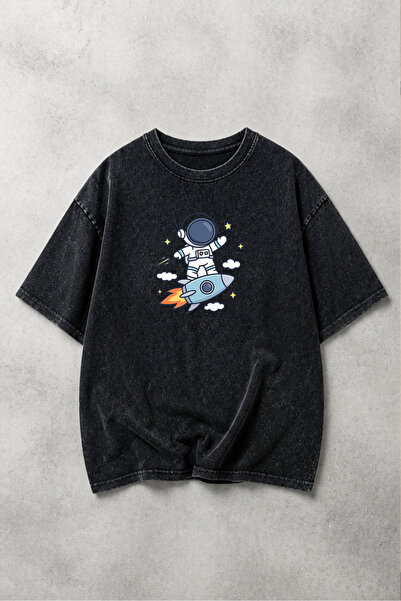 ZEMLİYA Sara Washed Oversize Unisex T-Shirt Washed Vintage Street Style Stree...