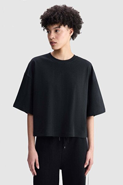 ecko unltd. Ecko Red Skylar Oversize Boxy Crew Neck Printed Women's Black Tshirt