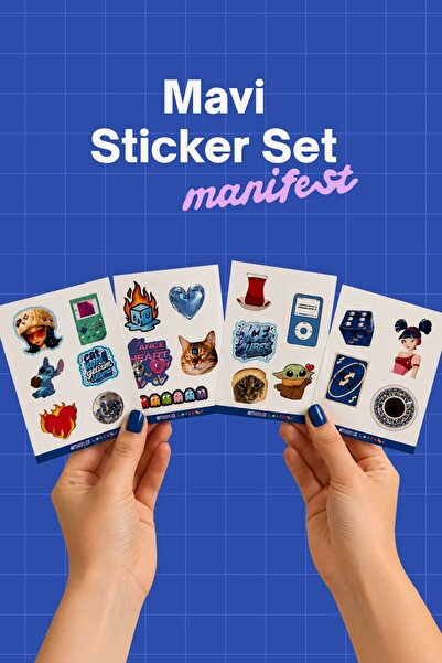 ArtDropsco Manifest Zoktay Mavi Sticker Seti, Girlband Temalı Dekoratif Lapto...