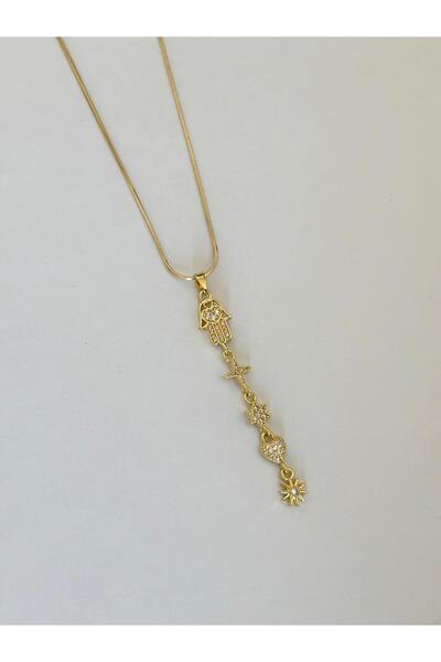 XUPING JEWELRY Özel Seri Fatma Ana Eli Zirkon Taşlı Y Model 14K XP Gold Renk ...