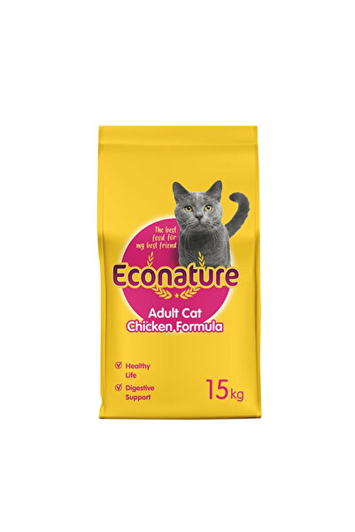 Econature Yetişkin Kuru Kedi Maması (Adult Cat) Sarı Ambalaj Tavuk Etli 15 KG