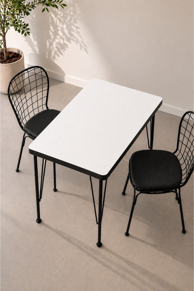 VALU HOME 60x90cm Metal Ayaklı Yemek Masası Çalışma Masası Balkon Mutfak Ofis...