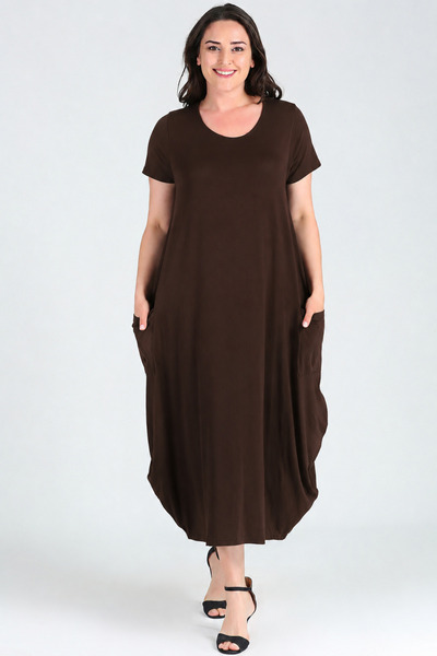 Curvy Trend Plus Size Baseni Wide Short Sleeve Dress