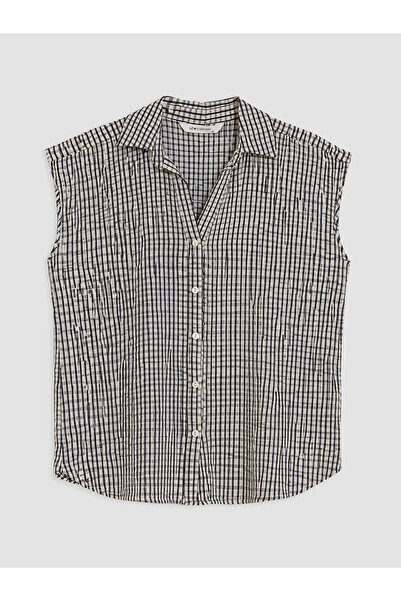 LC Waikiki Black Plaid Women's Shirt