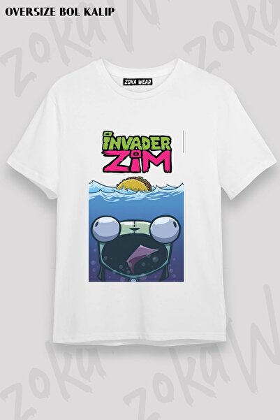 ZOKAWEAR Μπλουζάκι Unisex Loose Fit με στάμπα Invader Zim v17