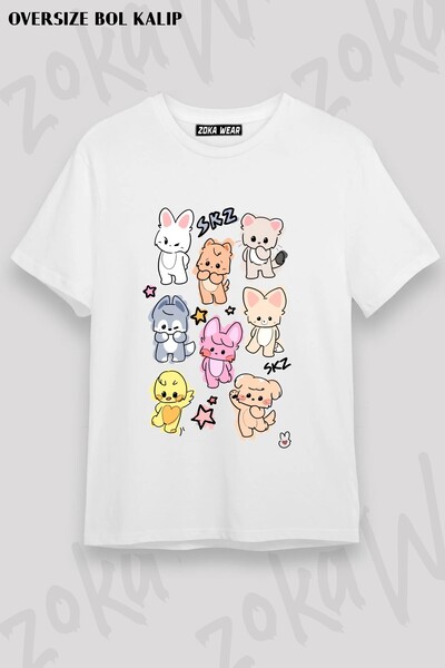 ZOKAWEAR Μπλουζάκι Unisex Loose Fit Stray Kids Skzoo v3 με στάμπα