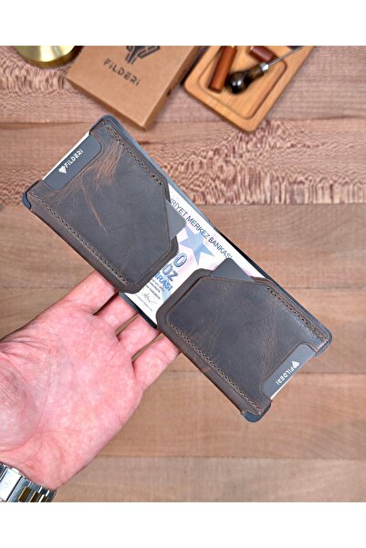 Fil Deri Viral Wallet Genuine Leather Minimal Design Wallet with Card and Mon...